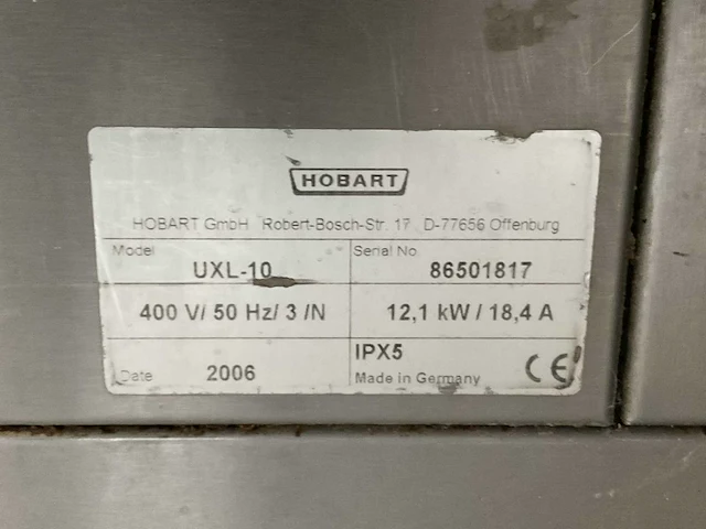 2006 hobart uxl-10 gereedschappenwasmachine - afbeelding 9 van  9