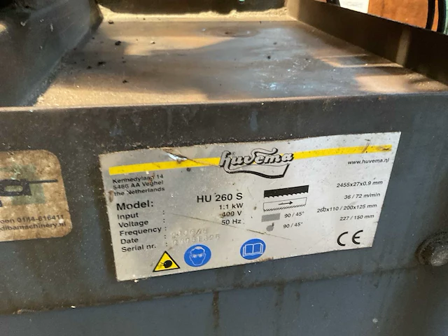 2006 huvema hu260s horizontale metaalbandzaagmachine - afbeelding 2 van  11