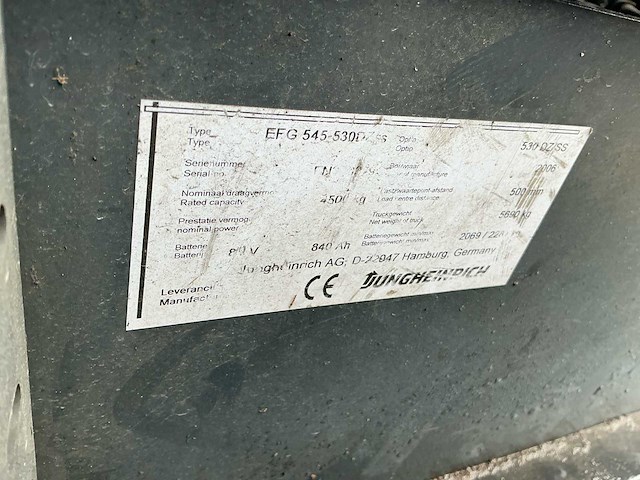 2006 jung heinrich efg545530d7 vorkheftruck - afbeelding 18 van  28