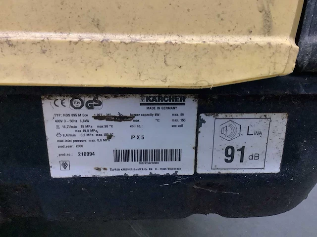 2006 karcher hds 895m eco hogedrukreiniger - afbeelding 6 van  6