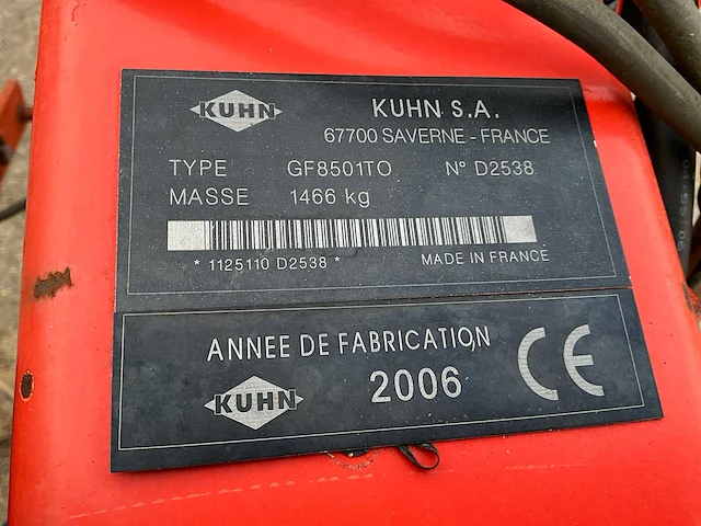 2006 kuhn gf 8501 to digidrive grasschudder - afbeelding 7 van  15