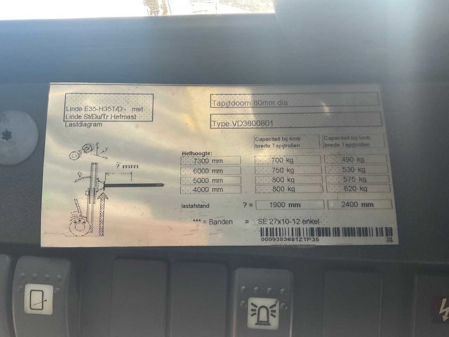2006 linde h 35 t vorkheftruck - afbeelding 3 van  13