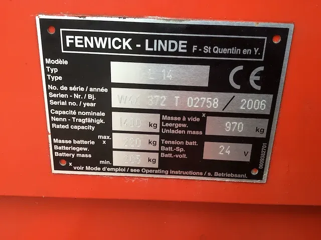 2006 linde l14 stapelaar - afbeelding 12 van  13