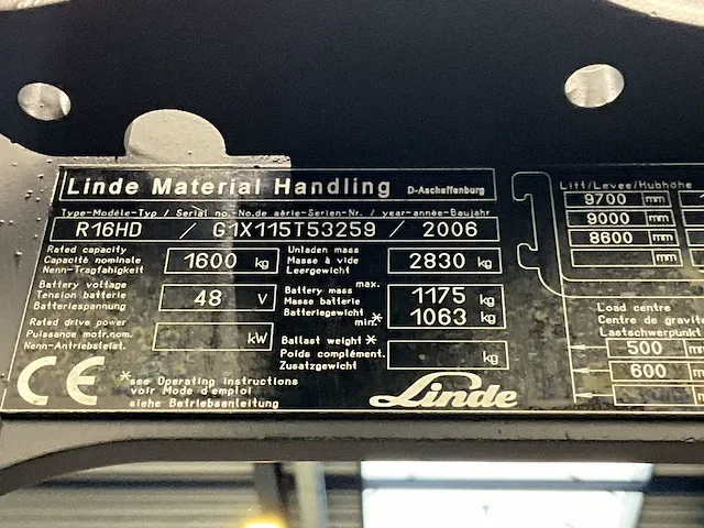 2006 linde r16hd reach truck - afbeelding 3 van  12
