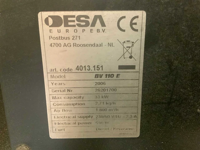 2006 master bv 110e indirecte diesel heater - afbeelding 2 van  10