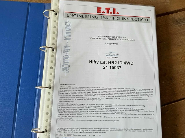 2006 nifty hr 21 d 4x4 hoogwerker - afbeelding 50 van  55
