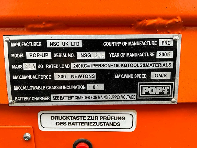 2006 nsg pop-up schaarhoogwerker - afbeelding 3 van  9