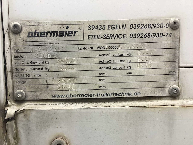 2006 obermaier 0a3-c-240 l oplegger - afbeelding 13 van  13