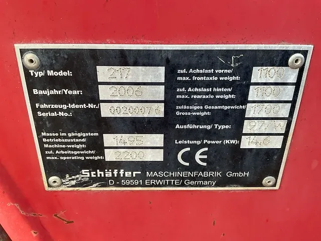 2006 schäffer 217 knik shovel - afbeelding 16 van  23