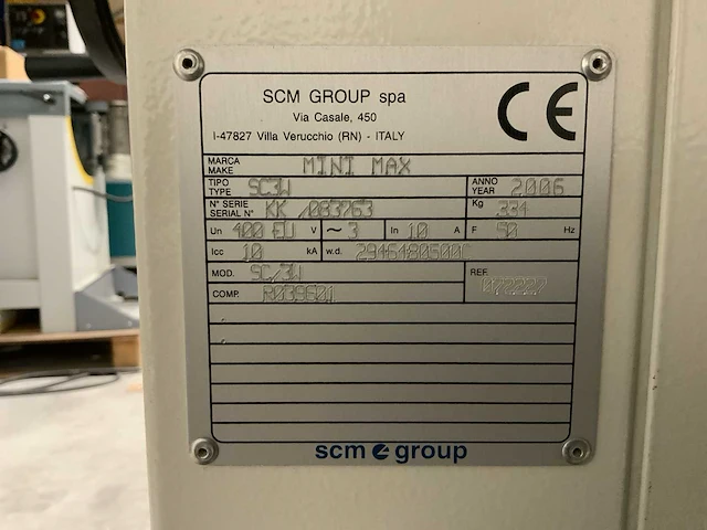 2006 scm mini max sc3w formaatcirkelzaagmachine - afbeelding 6 van  15