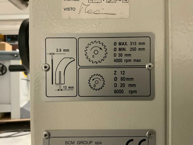 2006 scm mini max sc3w formaatcirkelzaagmachine - afbeelding 7 van  15