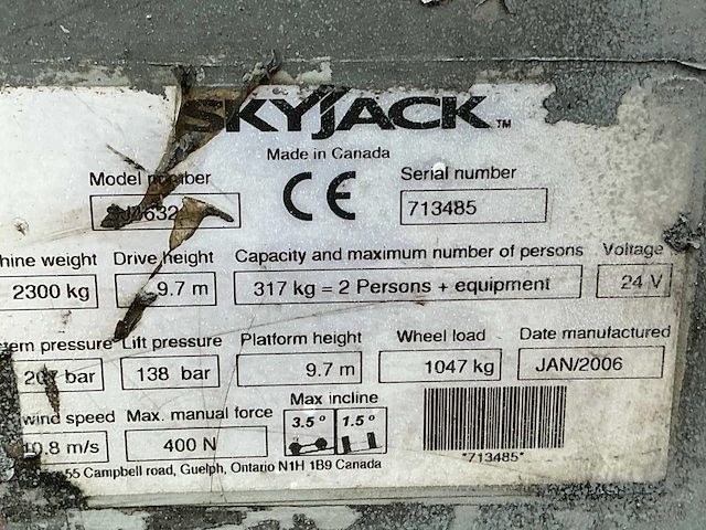 2006 skyjack sjiii4632 hoogwerker - afbeelding 3 van  11
