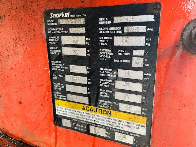 2006 snorkel s1930 hoogwerker - afbeelding 3 van  11