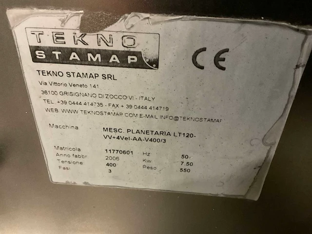 2006 tekno stamap mesc.planetaria lt120 spiraalkneder - afbeelding 6 van  6