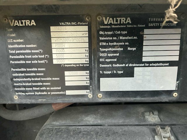 2006 valtra t140-4 vierwielaangedreven landbouwtractor - afbeelding 22 van  29