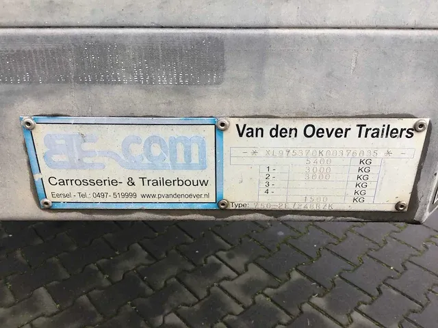 2006 van den oever trailers 750-2e oplegger - afbeelding 6 van  14