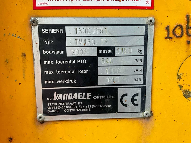 2006 vandaele tv180 tr houthakselaar - afbeelding 20 van  20