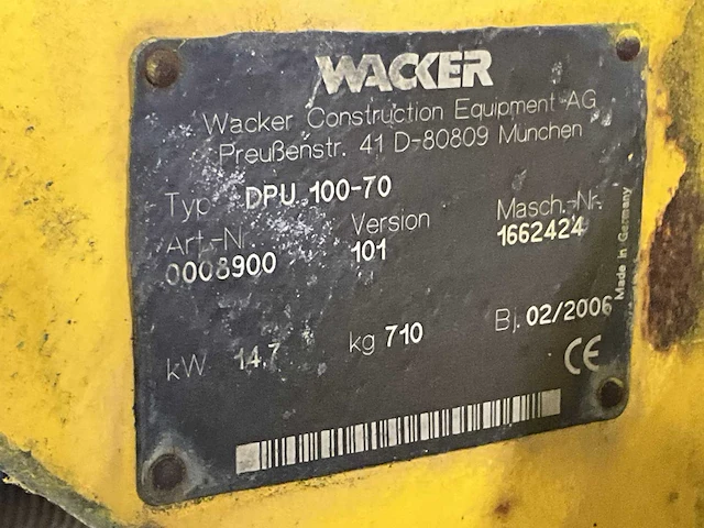 2006 wacker dpu 100-70 trilplaat - afbeelding 4 van  12