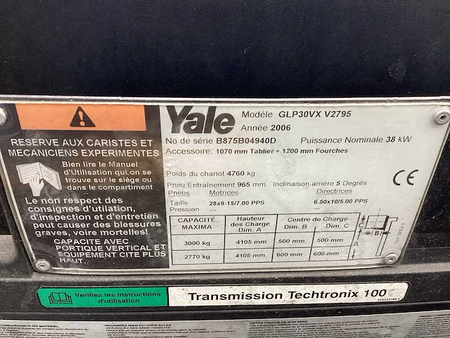 2006 yale glp30vx vorkheftruck - afbeelding 6 van  16