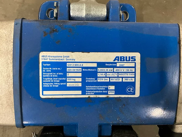 2007 abus gm2 500 kettingtakel 500kg - afbeelding 7 van  7