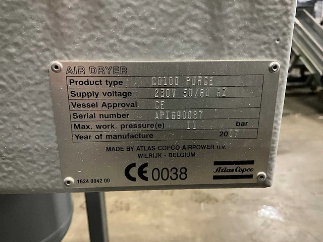 2007 atlas copco cd100 purge luchtdroger - afbeelding 3 van  11