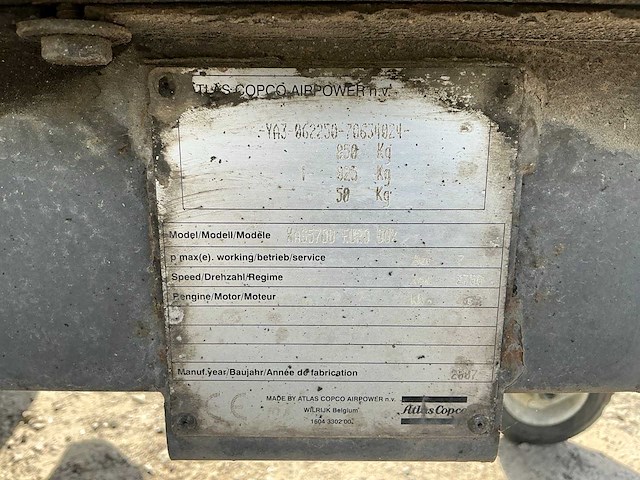 2007 atlas copco xas5700 mobiele compressor - afbeelding 7 van  16