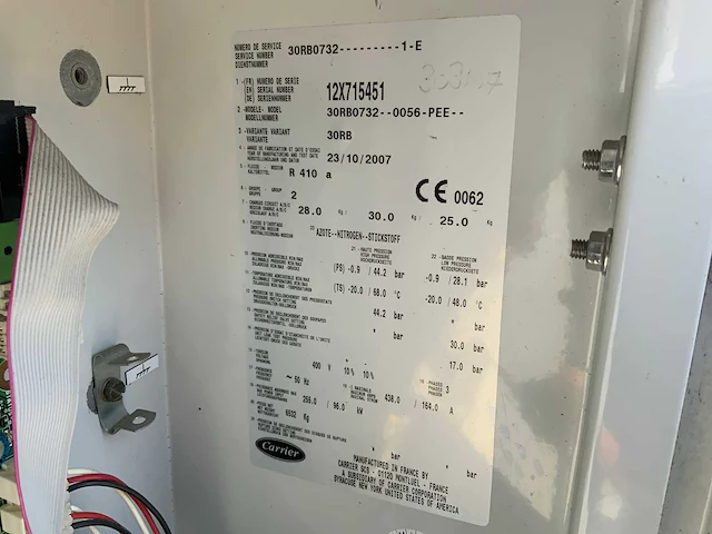 2007 carrier 30rb0732-0056-pee chiller - afbeelding 9 van  9