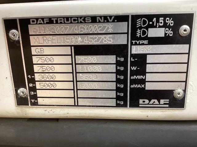 2007 daf lf vrachtwagen - afbeelding 15 van  15
