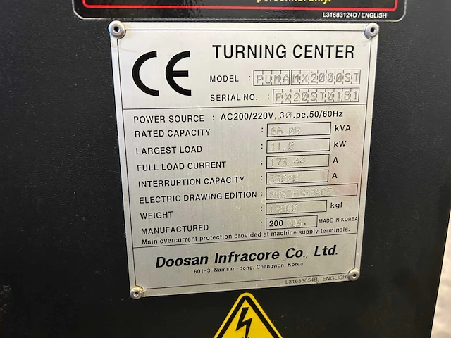 2007 doosan puma mx2000st cnc draaibank - afbeelding 19 van  19