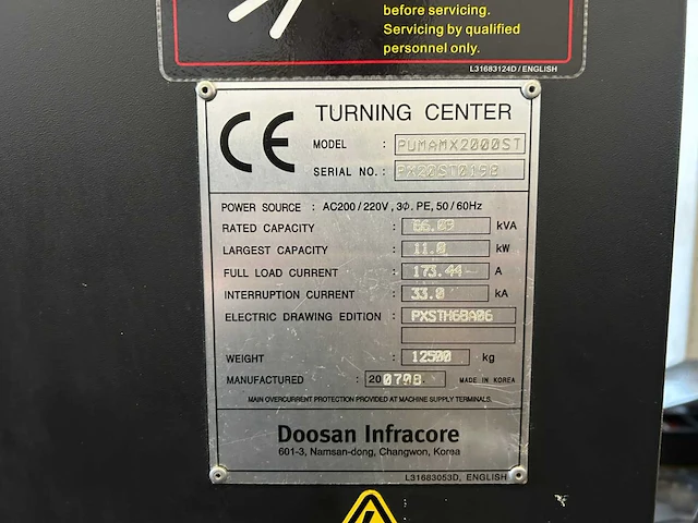 2007 doosan puma mx2000st cnc draaibank - afbeelding 19 van  19