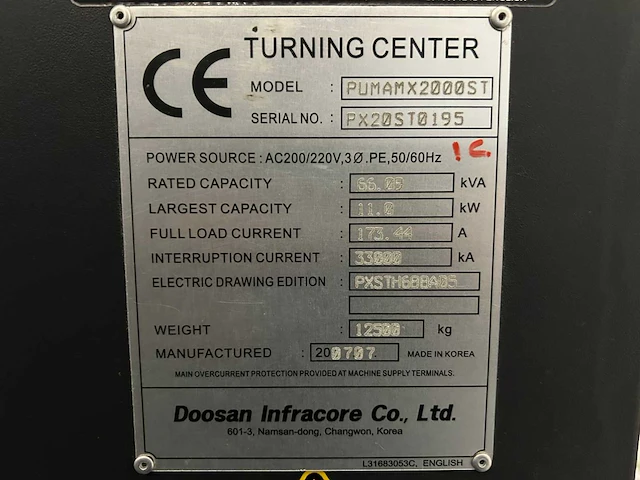 2007 doosan puma mx2000st cnc draaibank - afbeelding 18 van  18