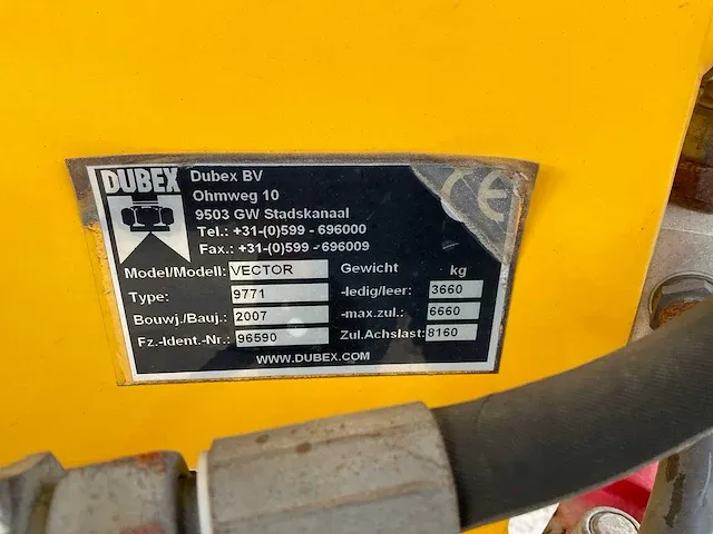 2007 dubex vector 9771 veldspuit - afbeelding 10 van  18