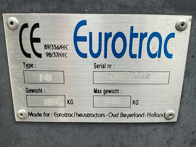 2007 eurotrac foton f40 compacttractor - afbeelding 21 van  28