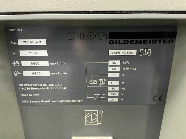 2007 gildemeister sprint 42 linear cnc-draaibank - afbeelding 10 van  20