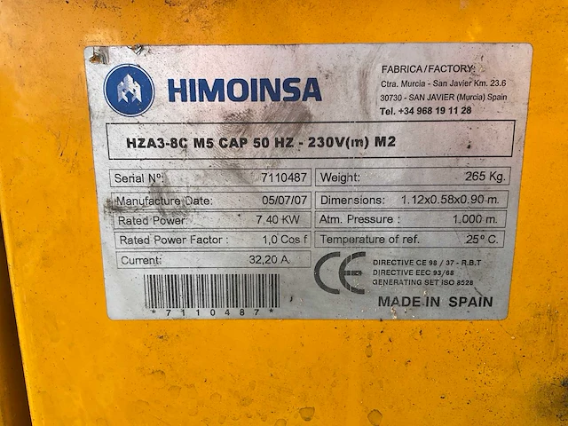 2007 himoinsa hza3-8c m5 noodstroomaggregaat - afbeelding 9 van  9