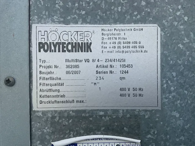 2007 hocker polytechnik multistar vq afzuiginstallatie - afbeelding 22 van  22