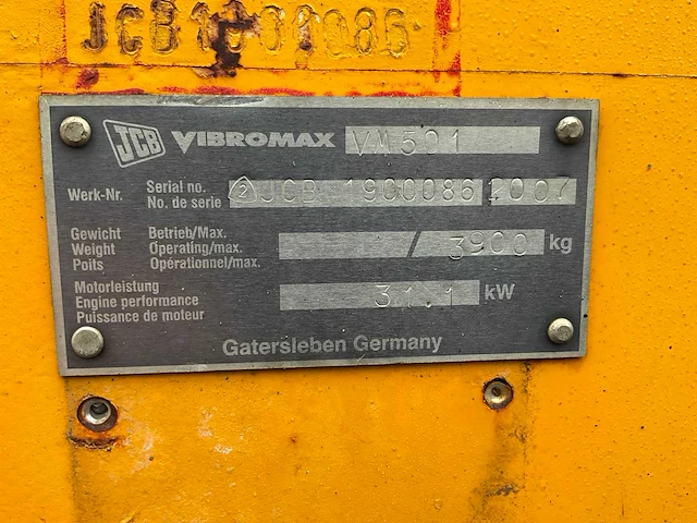 2007 jcb vibromax vm501 trilwals met afzetvloer - afbeelding 7 van  15