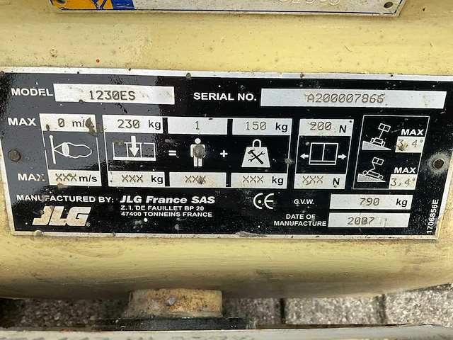 2007 jlg 1230es hoogwerker - afbeelding 3 van  11