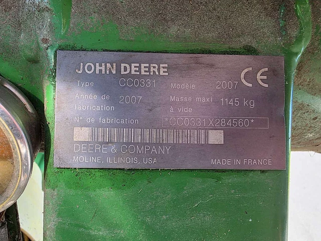 2007 john deere cc0331 schijvenmaaier met kneuzer - afbeelding 17 van  24