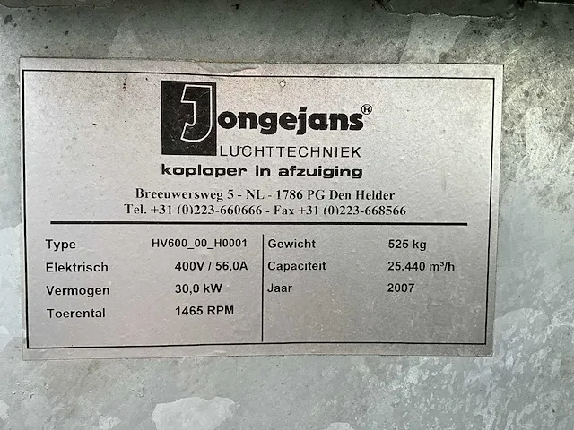 2007 jongejans dbf193 filter uitlaatunit - afbeelding 8 van  9