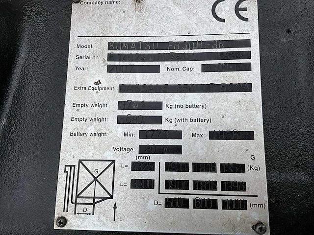 2007 komatsu fb30h-3r vorkheftruck - afbeelding 13 van  20