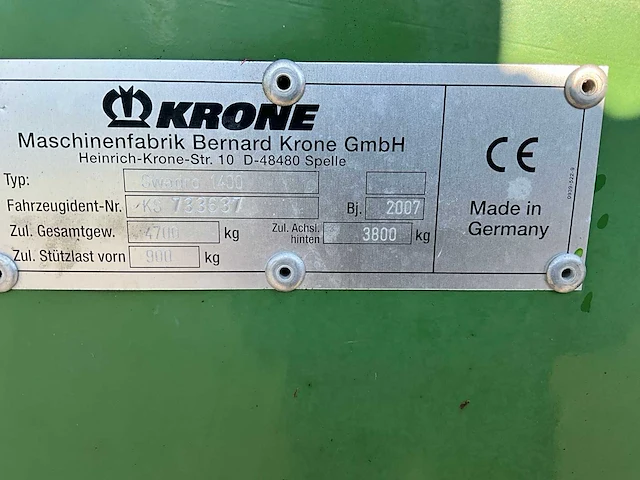 2007 krone swadro 1400 zwadhark - afbeelding 21 van  28