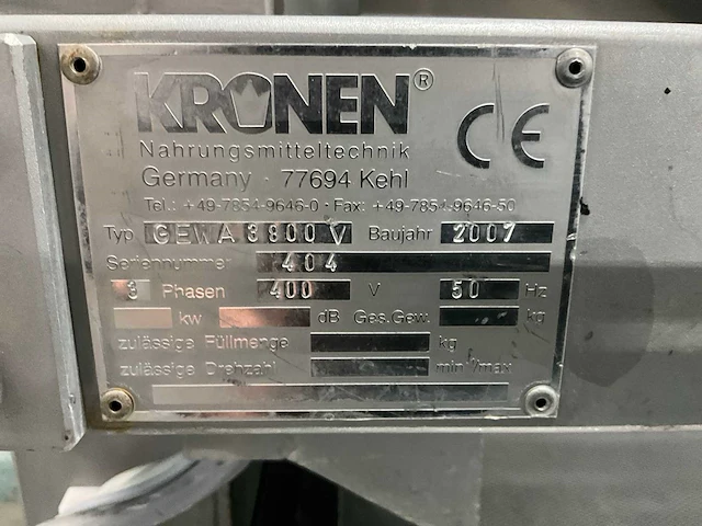 2007 kronen gewa 3800 rvs groentewasmachine - afbeelding 7 van  15