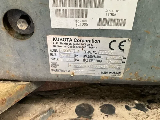 2007 kubota kx080-3 rupsgraafmachine - afbeelding 15 van  24
