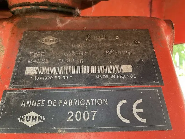 2007 kuhn fc 283 gii maaimachine - afbeelding 3 van  11