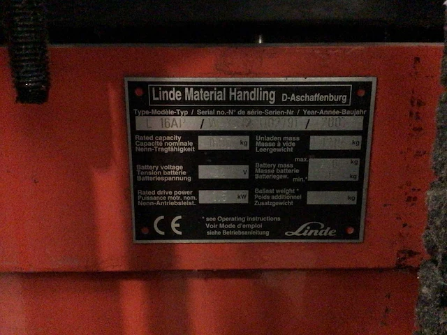 2007 linde l16ap stapelaar - afbeelding 2 van  10
