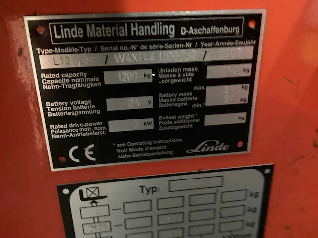 2007 linde l1w stapelaar - afbeelding 10 van  10