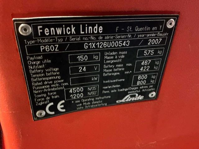 2007 linde p60z utility tractor - afbeelding 9 van  17