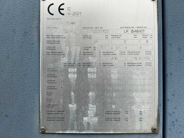2007 l+r kaltetechnik wrk-bs-580|fk- 2 chiller - afbeelding 23 van  25