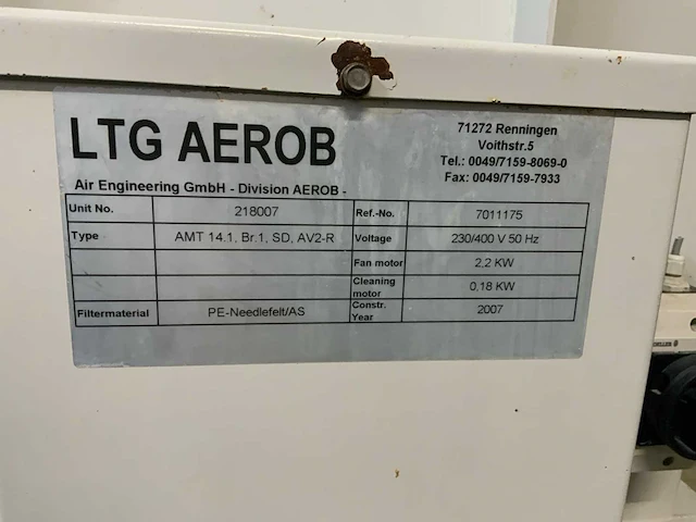 2007 ltg aerob filterafzuiginstallatie - afbeelding 9 van  9